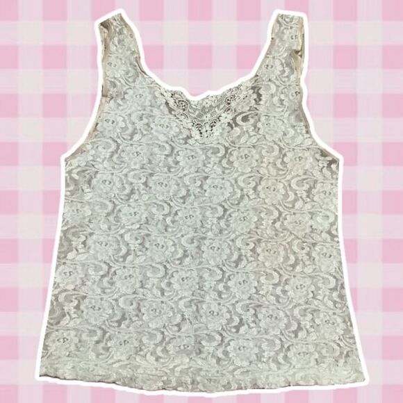 Cinema Etoile Coquette Princesscore Sheer Lace White Stretchy Camisole Size 2X - Picture 1 of 12